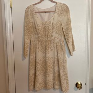 Fossil White and Cream Silk Dress